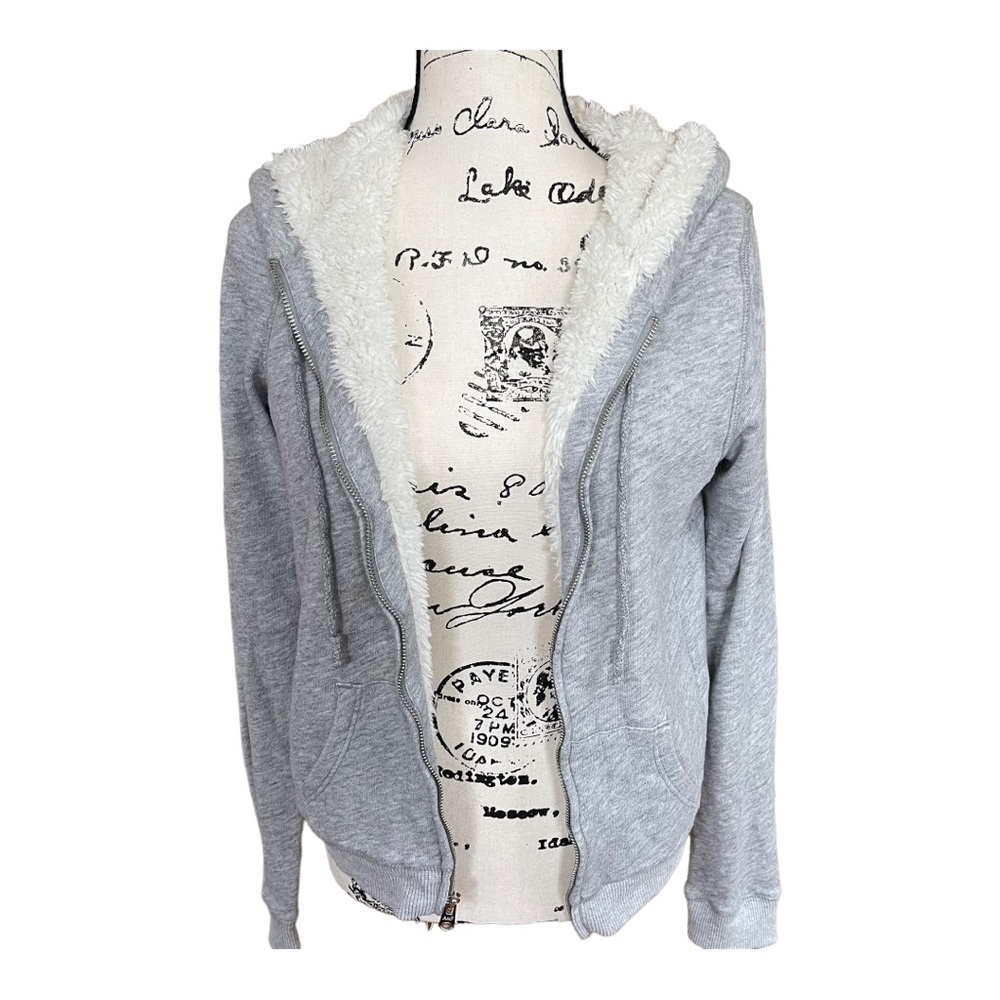 Abercrombie & Fitch Zip-Up Hoodie Faux Fur